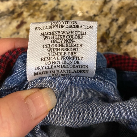 Vintage denim Christmas shirt, snowman, large - Picture 2 of 8